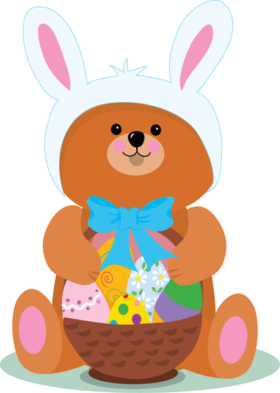 Nounours d&eacute;guis&eacute; en lapin de P&acirc;ques